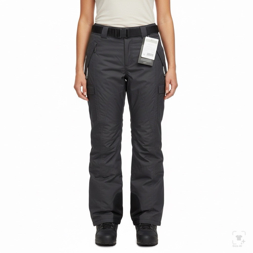 Liquid Womens Black Waterproof Snowboarding Pants Adjustable Waist Sz Large