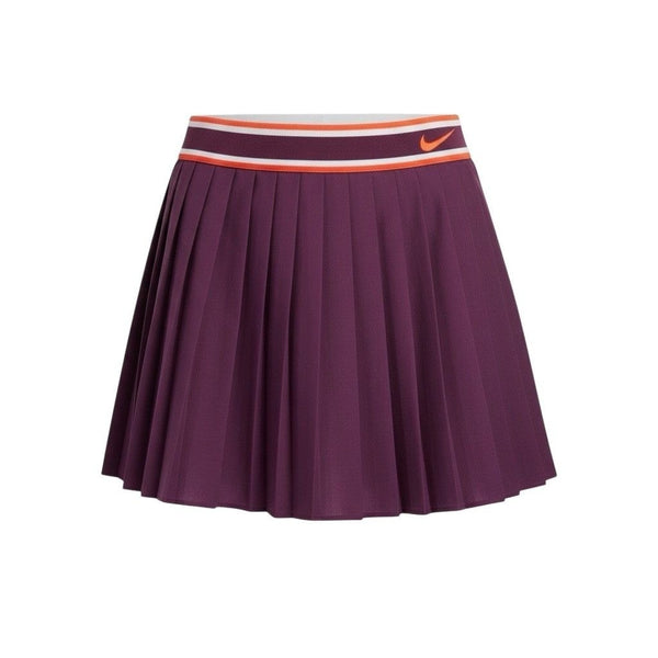 Nike Womens Purple Dri-Fit Tennis Pleated Skort With Orange Trim Size L