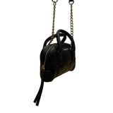 Nine West Women’s Black Faux Leather Quilted Gold Chain Strap Crossbody Mini Bag