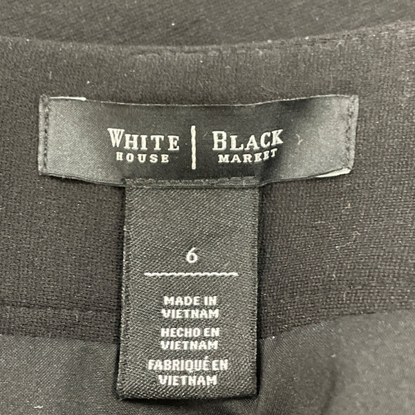 White House Black Market Womens Black Mini Skirt Zipper Accent Size 6