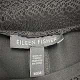 Eileen Fisher Womens Black Sheer Open Cardigan & Silk Dress Set Sz M