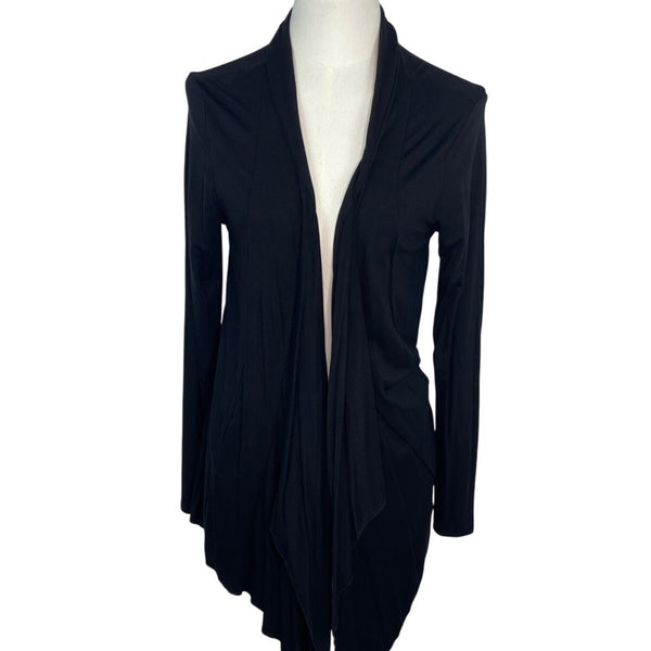 Urban Coco Womens Draped Open Front Cardigan Jacket Black Long Sleeve Sz M- New