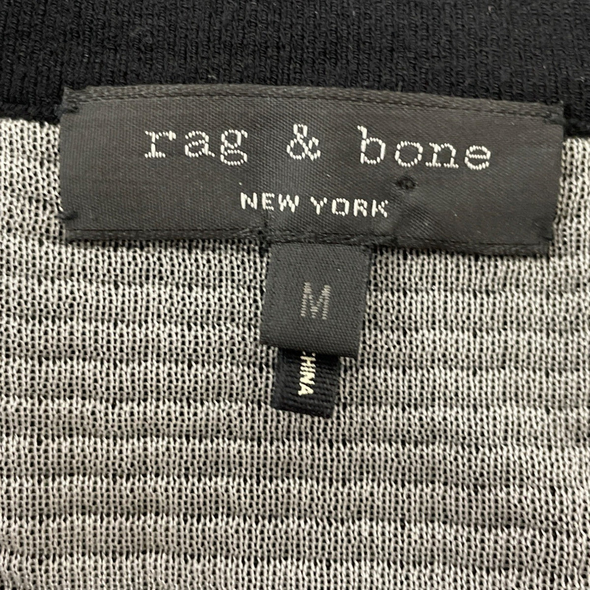 Rag & Bone Black Mesh Panel Short Sleeve Top Womens Size M