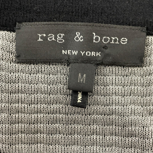 Rag & Bone Black Mesh Panel Short Sleeve Top Womens Size M