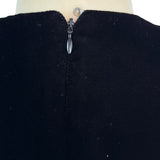 Vintage Lloyd Williams Black Velvet & Green Satin Dress With Bow Detail Sz 8