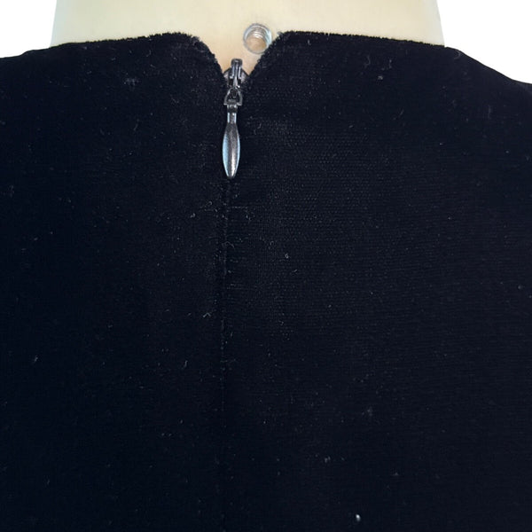 Vintage Lloyd Williams Black Velvet & Green Satin Dress With Bow Detail Sz 8