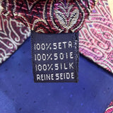 Smithsonian Institution Mens Magenta Purple 100% Silk Paisley Pattern Tie