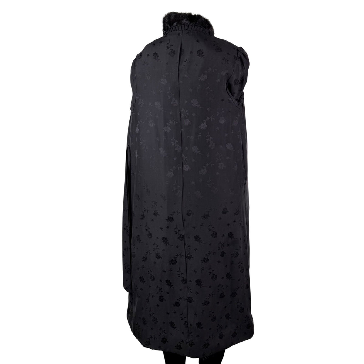 Black Womens Mink Fur Coat Luxury Long Full-Length Button-Up Soft Textured Sz M