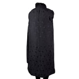 Black Womens Mink Fur Coat Luxury Long Full-Length Button-Up Soft Textured Sz M