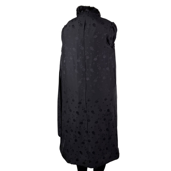Black Womens Mink Fur Coat Luxury Long Full-Length Button-Up Soft Textured Sz M