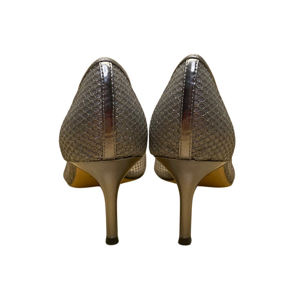 Nina New York Women’s Steel Met Foil Mesh Niley YY Pointed-Toe Heels Size 9.5M