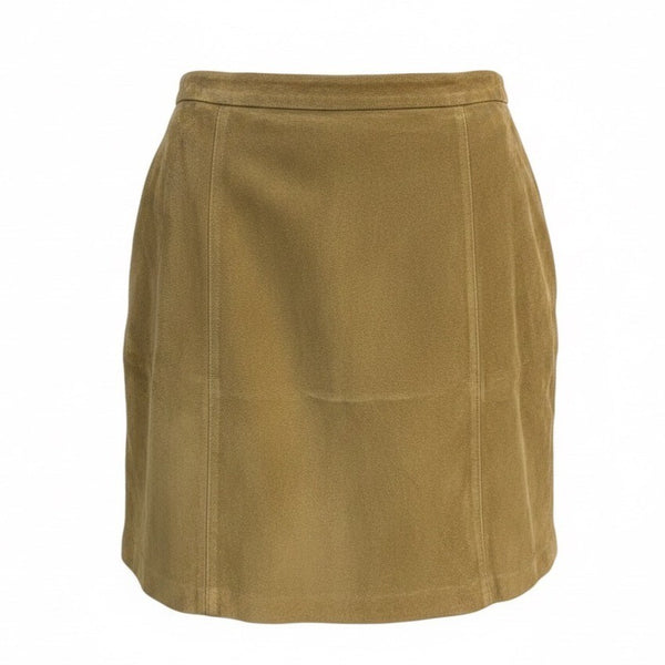 Gap Womens Green Genuine Leather & Mid-Rise Fully Lined Suede Mini Skirt Size 10