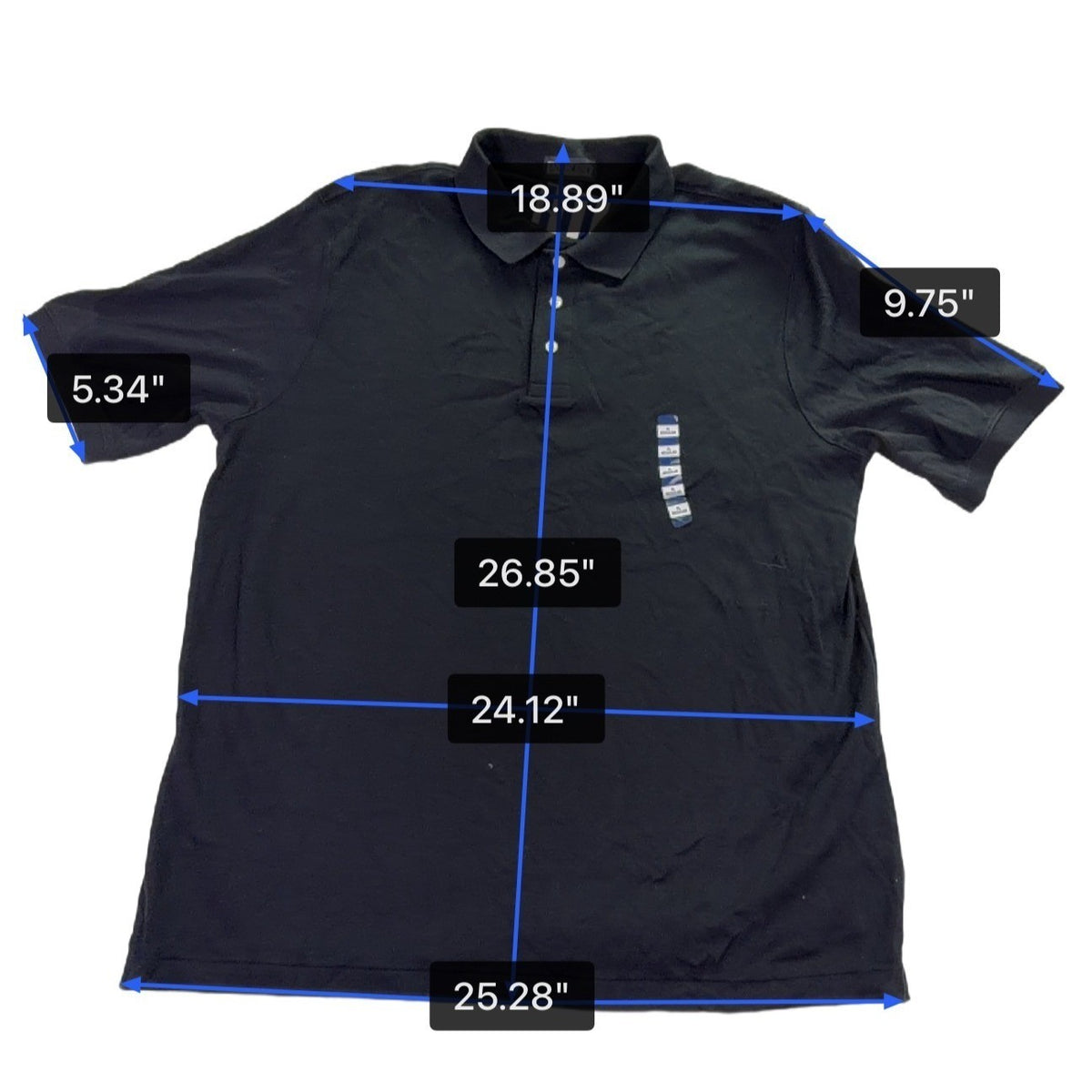 Lands End Mens Black Classic Polo Style Shirt Size XL