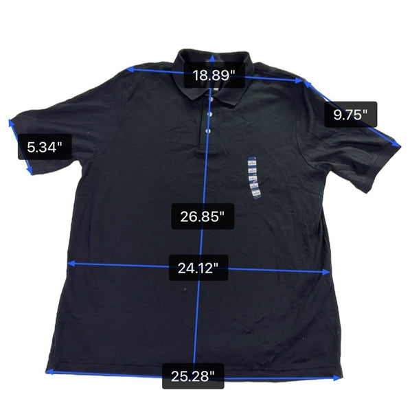 Lands End Mens Black Classic Polo Style Shirt Size XL