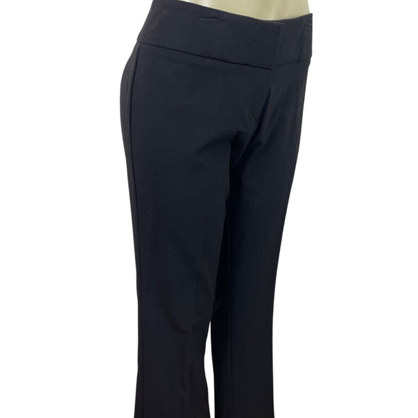 Kenneth Cole Women Black Dress Pants Short High-Waist Wide Leg Hook Sz 12 - New