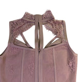 Venus Womens Mauve Sleeveless Lace Halter Cocktail Dress Size S