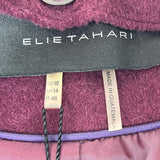 Elie Tahari Women's Purple Wool Peacoat Wide Lapel Sz 10 (EUR 41) - NWT