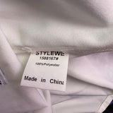 Stylewe Womens Blue White Floral Long-Sleeve Blouse Elegant Shirt Size M