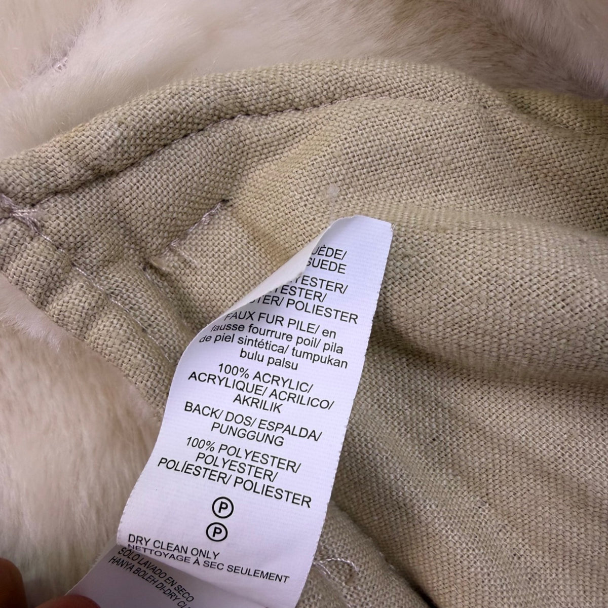 Lucky Brand Womens Beige Faux Suede Jacket With Stylish Wide Collar Sz  XS