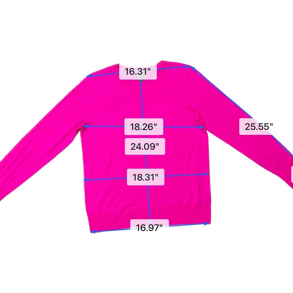 Halogen Womens Pink Merino Wool Crewneck Sweater Long Sleeve Sz M