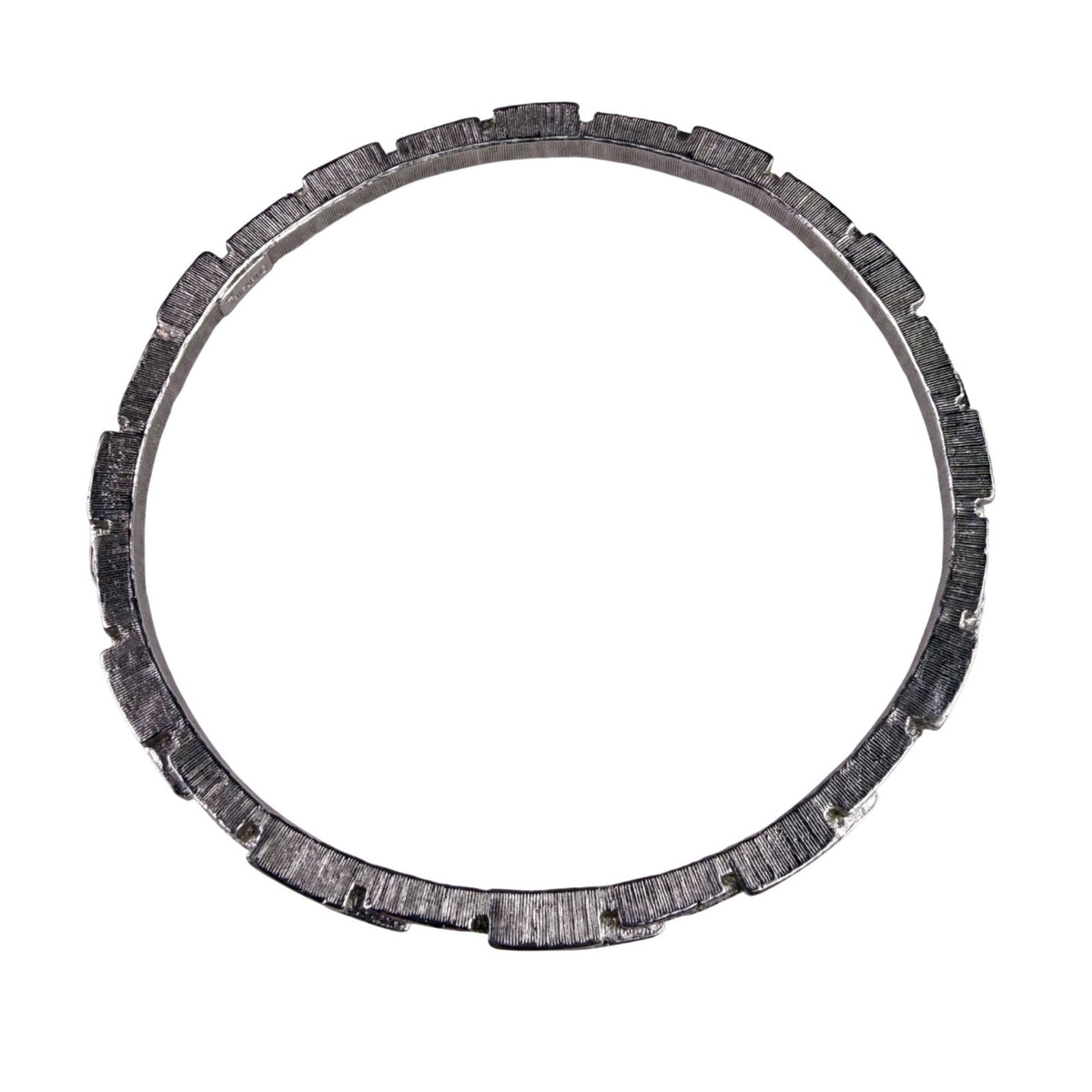 Trifari Womens Silver Tone Metal Textured Bangle Bracelet Vintage Style