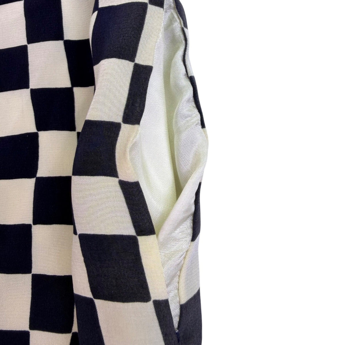 Nipon Womens Black & White Checker Silk Dress Short Sleeve US Checkered Size 12
