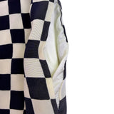 Nipon Womens Black & White Checker Silk Dress Short Sleeve US Checkered Size 12
