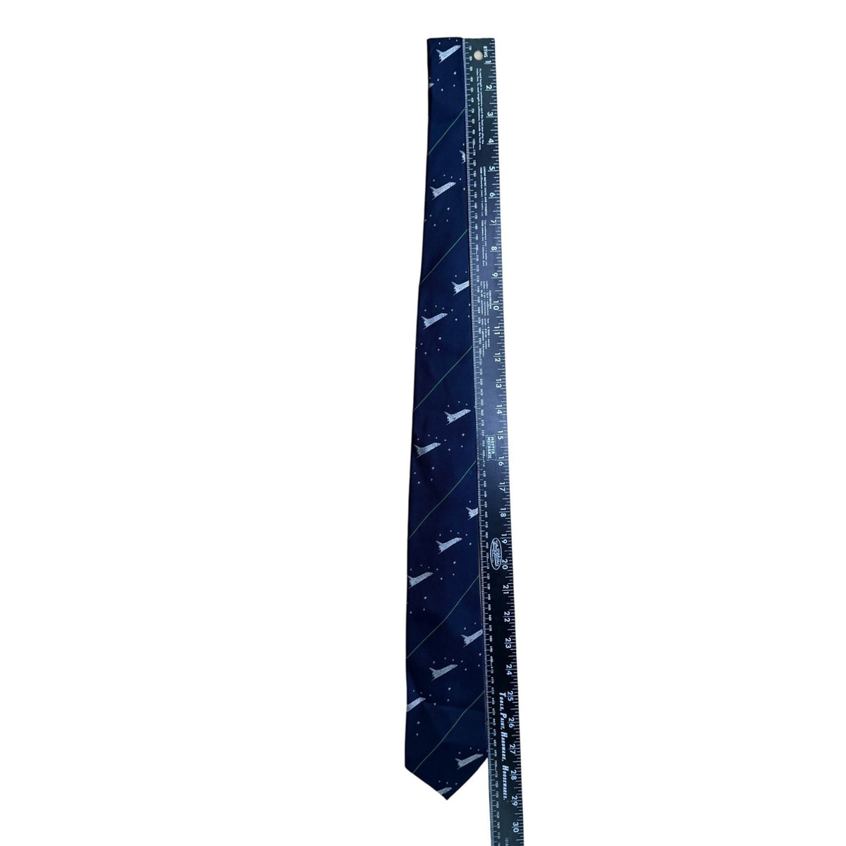 Smithsonian Mens Navy Silk/Poly Space Shuttle Tie Blue Starry NASA Design