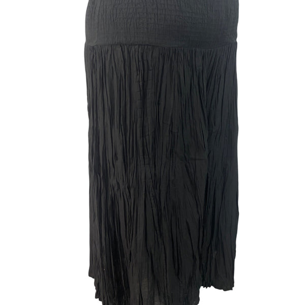 Sandy Starkman Womens Black Crinkled Maxi Pants Size 1X - New
