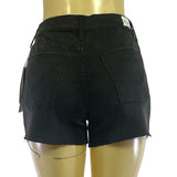 Hudson Womens Gracie Mid Rise Black Distressed Denim Cut Off Shorts Sz 31 New