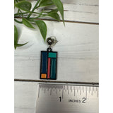 80s Inspired Rectangular Artistic Earrings