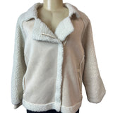 Classic Fashion Collection Women's White Lined Teddy Jacket Sz M