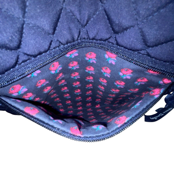 Vera Bradley Women’s Dark Blue Quilted With Adjustable Strap Crossbody Bag
