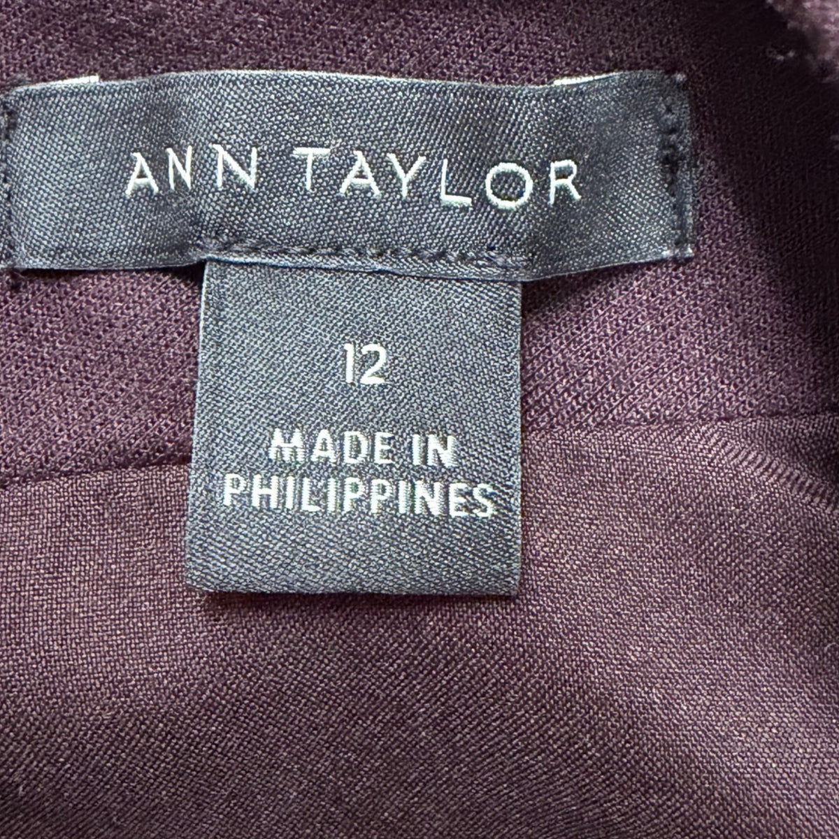 Ann Taylor Womens Purple Sleeveless Sheath Dress  Versatile Chic Size 12