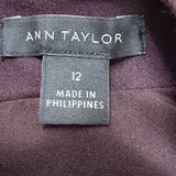 Ann Taylor Womens Purple Sleeveless Sheath Dress  Versatile Chic Size 12
