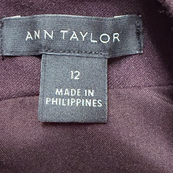 Ann Taylor Womens Purple Sleeveless Sheath Dress  Versatile Chic Size 12
