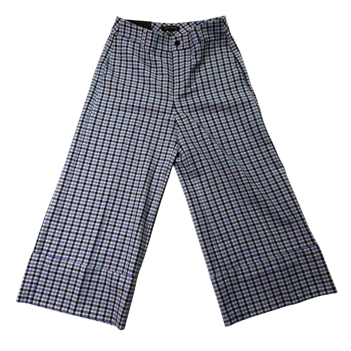 Banana Republic Women’s Blue & Black Plaid Wide-Leg Crop Pants Size 6 - New