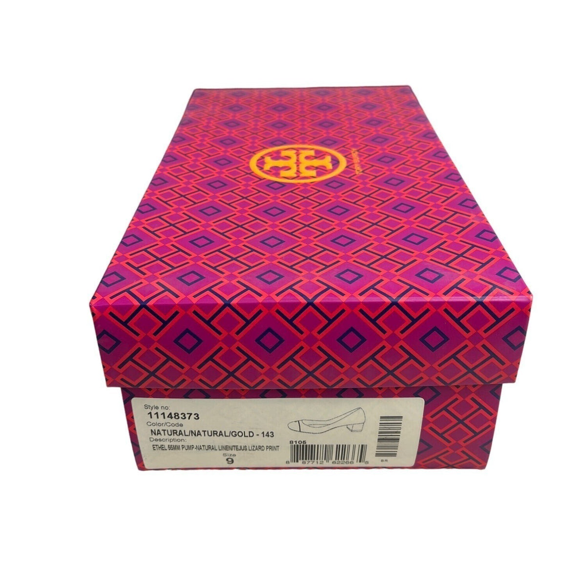 Tory Burch Women’s Natural Gold Tejus Lizard Print Heels Sz 9M -