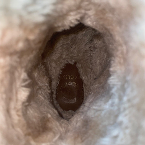 G By GUESS Women’s Brown Mid-Calf Suede Faux Fur Slip-On Boots Size 7M