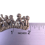 Victorian Sterling Silver Cherub Relief Brooch Decorative Playful Pin