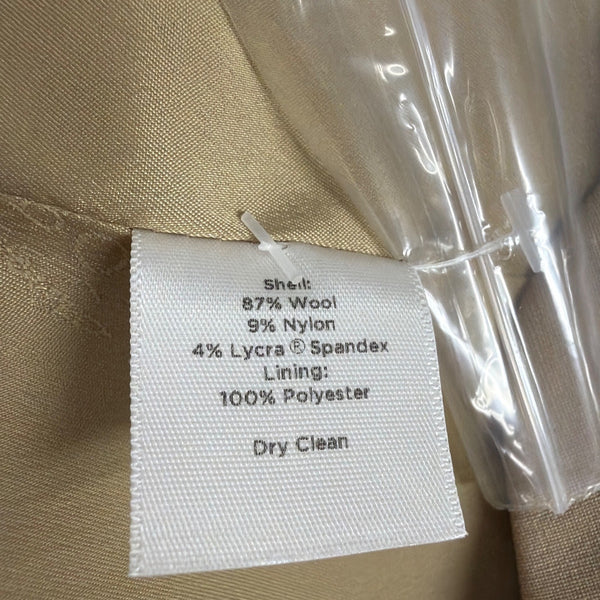 Talbots Womens Beige Wool Blend Grace Fit Blazer Jacket Button-Front Size 8