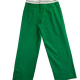 WAYF Womens Green Polyester Wide-Leg Pants Comfortable Elastic Waistband Size L