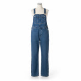 No Excuses Womens Blue Cotton Denim Overalls Casual Retro Style Size M