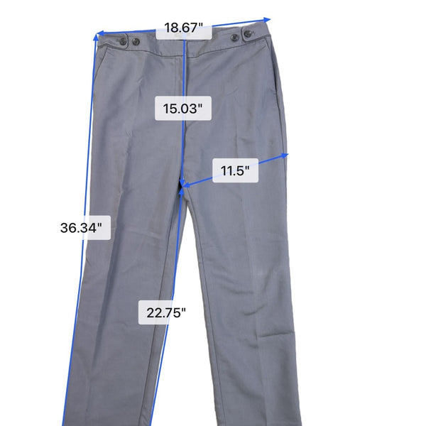 Ann Taylor Womens Light Gray Dress Pants Flat Front Button Details  Size 12