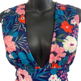 7am-7am Women's Multicolored One Piece Floral Swimsuit Sz M