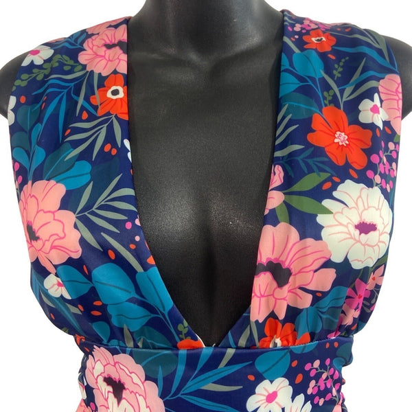 7am-7am Women's Multicolored One Piece Floral Swimsuit Sz M