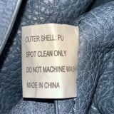 Anthropologie Women’s Navy Blue Textured Leather-Style Slouch Design Handbag