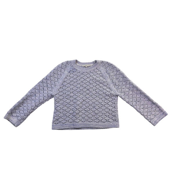 Loft Womens Blue/White Sweater Diamond Knit Pattern Size L