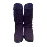 Markon Women’s Purple Suede Foldover Mid-Calf Simon Boots Size 7M