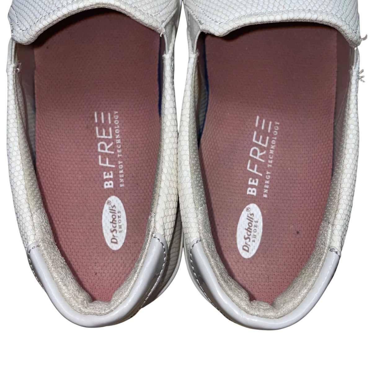 Dr. Scholls Women’s White Embossed Upper Be Free Slip On Nova Sneakers 9.5M